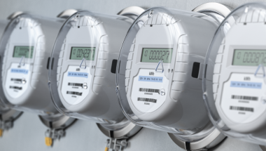 A series of utility meters.