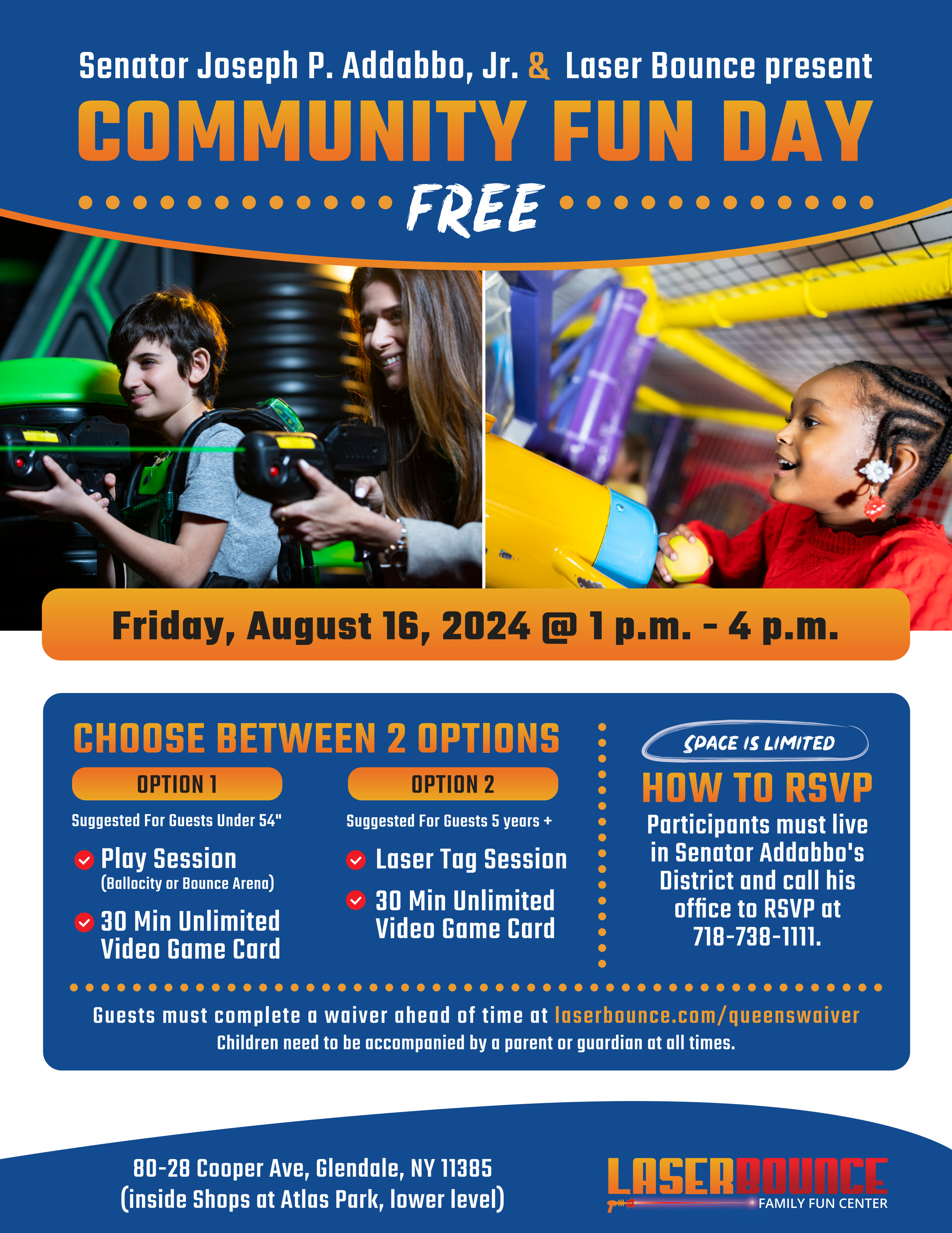 Addabbo hosts Community Fun Day with Laser Bounce