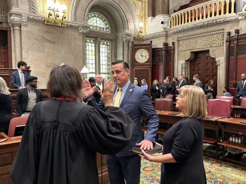 Senator Anthony Palumbo Sworn-In in the New York State Senate Chamber ...