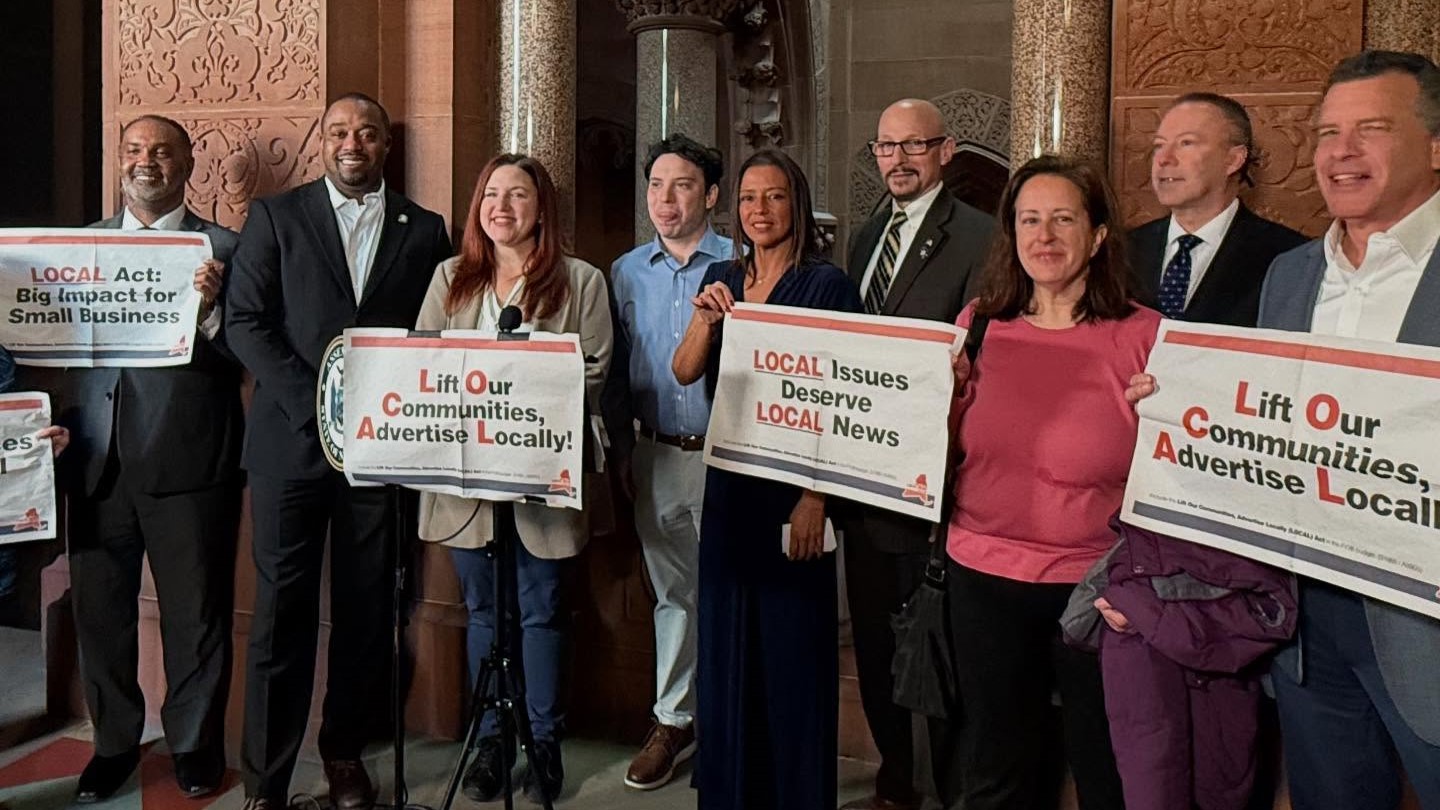 Sen. Martinez and leaders rally in support of the LOCAL Act, a small business advertising tax credit