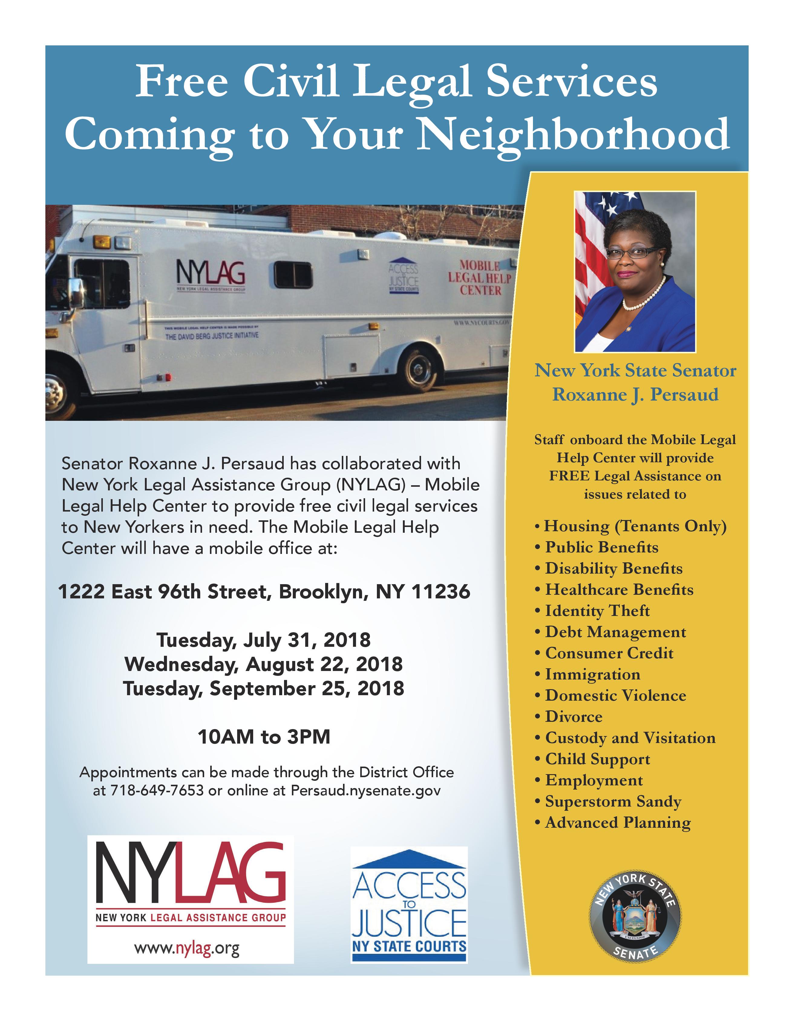 New York State Legal Assistance Group Nylag Mobile Legal Help Center