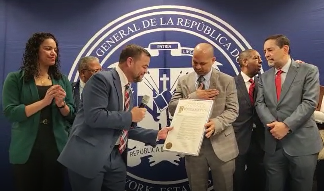 Nys Senator Luis Sepúlveda Delivery Proclamation To Sergeant Aquilino Gonell