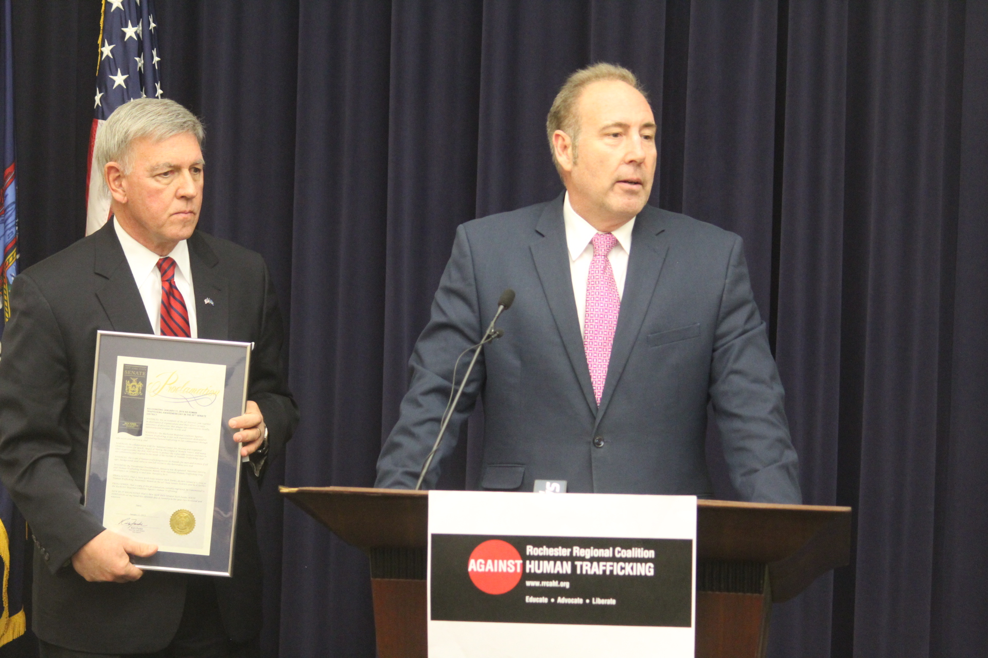 Senator Robach Helps Recognition National Human Trafficking Prevention