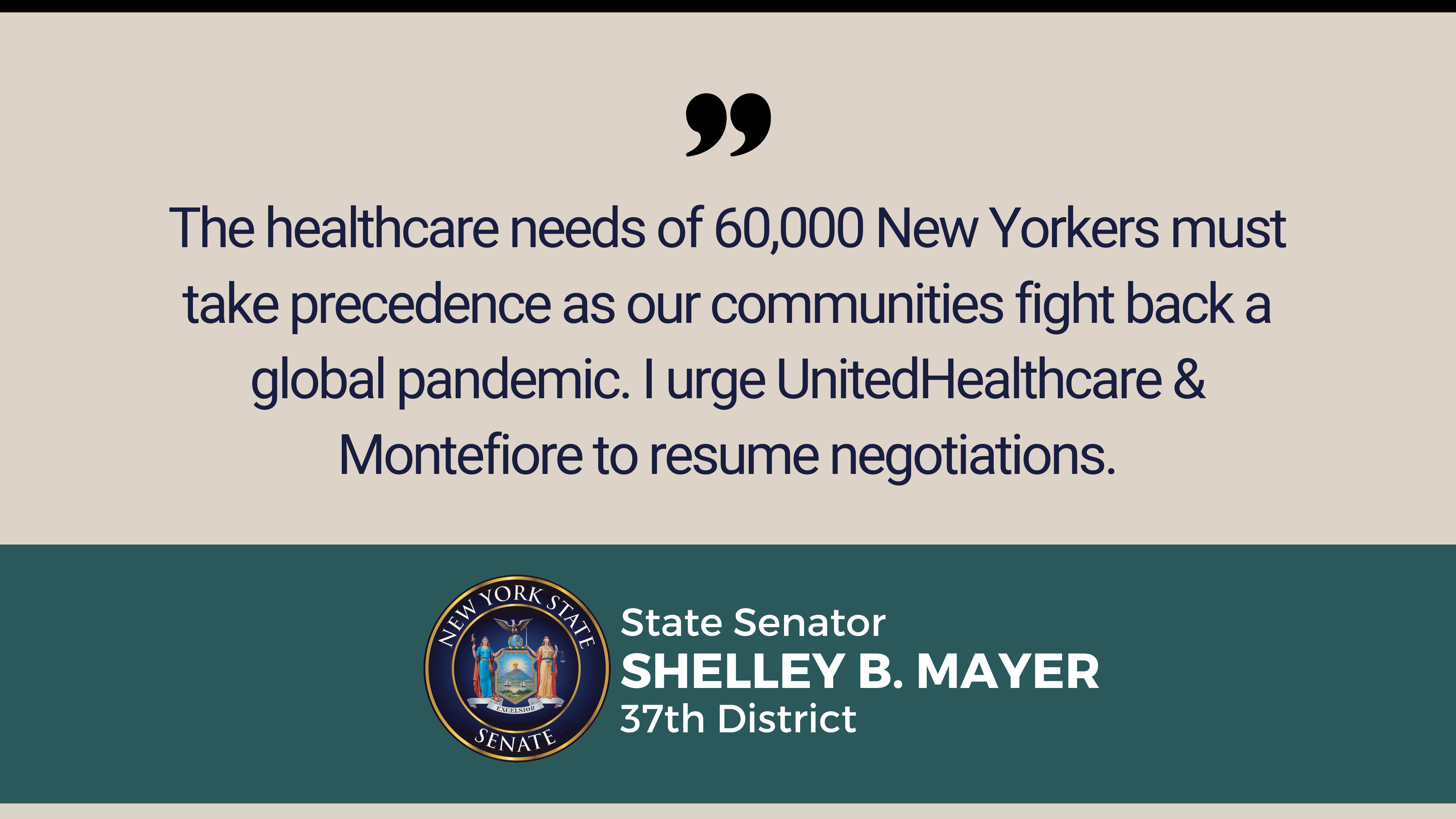 Sen Shelley Mayers Statement On Negotiations Between Montefiore