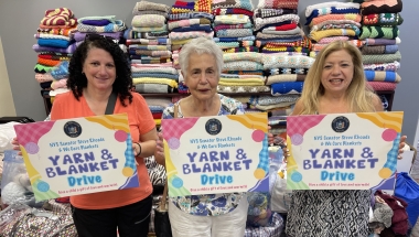 New York State Senator Steve Rhoads & We Care Blankets Collect 407,277 Yards of Yarn & 225 Blankets for Kids with Cancer 