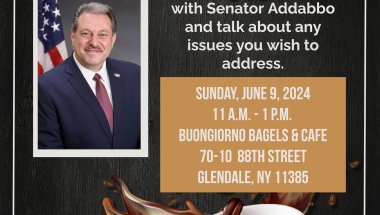 Join Senator Addabbo at Java with Joe.