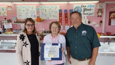 Senator Helming pictured with John Moffitt and Susan Connelly.