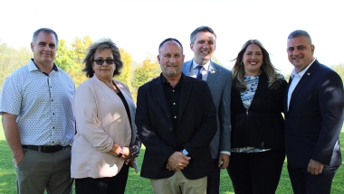 Councilman Steve Moreau, Councilwoman Slyvia Santiago, Town Supervisor Stephen Bedetti, Senator James Skoufis, Councilwoman Eve Lincoln and Councilman Charles Broe celebrate allocated funds coming to New Windsor for water recreation amenities.