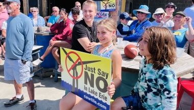 Photo of rally against wind turbines