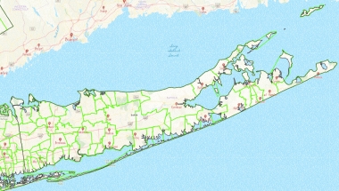 Hand Drawn Map Illustration Map of Long Island with School District Boundaries