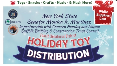 Photo of the top portion of the SD4 Holiday toy distribution event flyer