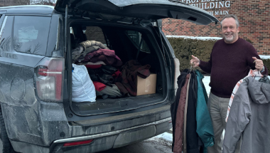 Senator Oberacker Pick's Up Donated Coats