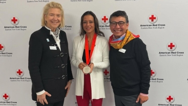 New York State Sen. Monica R. Martinez receives a 2025 New York State Legislator of the Year award from the American Red Cross on Jan. 28, 2025 in Albany, N.Y. 