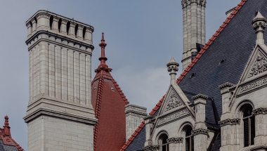 Roof of the New York State Capitol in Albany, New York.