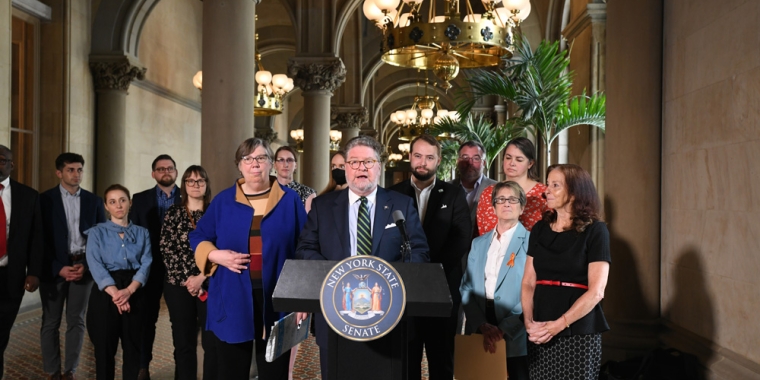 Sen. Harckham with environmental advocates in Albany