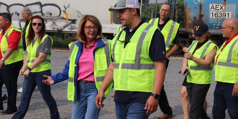 Senator Helming touring Delong Grain in Geneva, NY. 