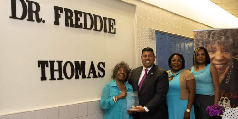 Senator Cooney poses with Women of Distinction Honoree Midge Thomas