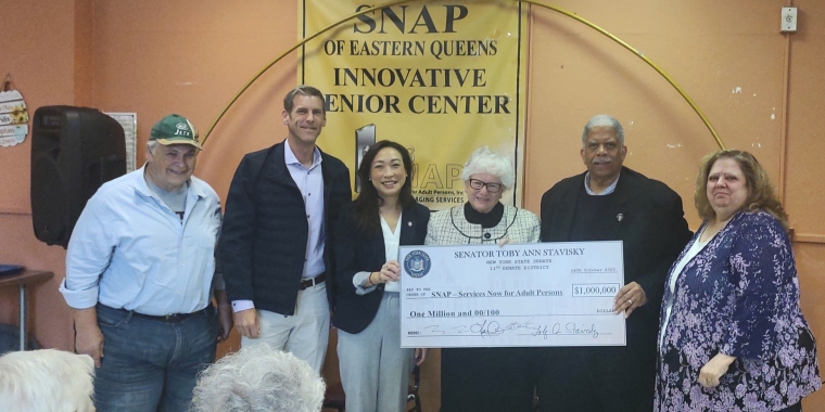 Senator Stavisky Presents Funding to SNAP