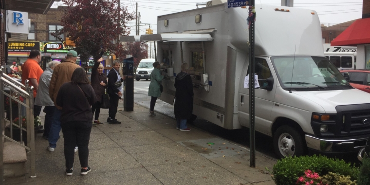 The Metrocard van was stationed outside Senator Addabbo's Middle Village Office on October 30, 2023.