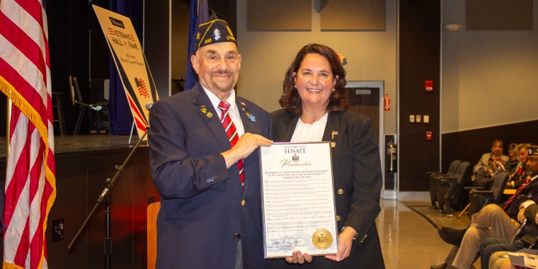 Senator Canzoneri-Fitzpatrick with Honoree Howard Kalachman