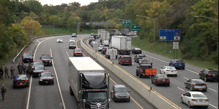 State police investigate a crash on Interstate 84 In Newburgh