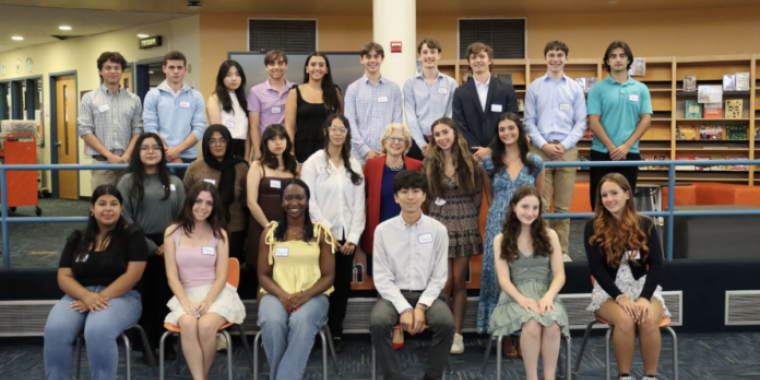 (PHOTO: Cameron Holler and Phoebe Greto of Rye High School and Amelia Kligman and Alexis Friedman from Rye Neck High School were four of 29 Westchester high school students who received citizenship awards from State Senator Shelley Mayer last Friday.)