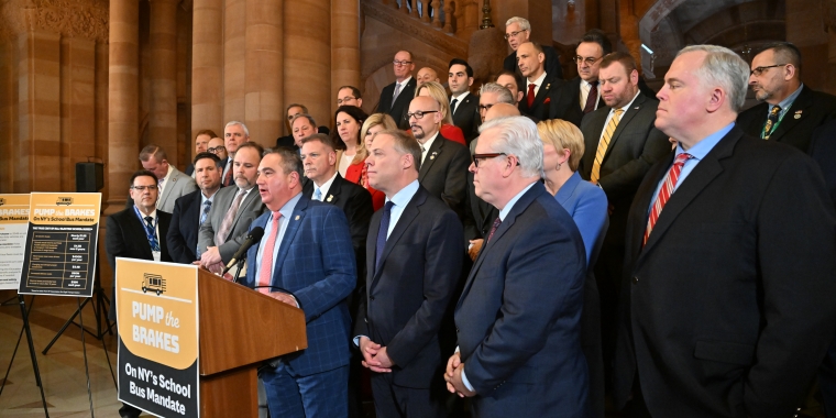 Senator Borrello and his colleagues on the Million Dollar Staircase