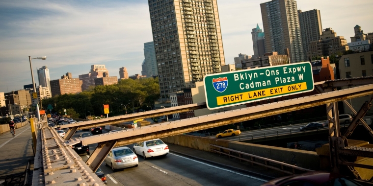 An image of the Brooklyn Bridge leading to the BQE