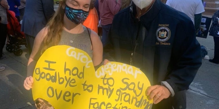 From a rally at the Capitol in fall 2020 when I first called for an independent investigation into the nursing home deaths From a rally at the Capitol in fall 2020 when I first called for an independent investigation into the nursing home deaths