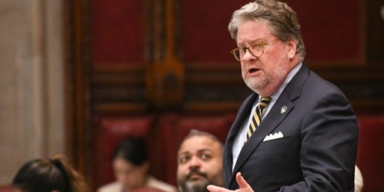 State Sen. Harckham on Senate floor