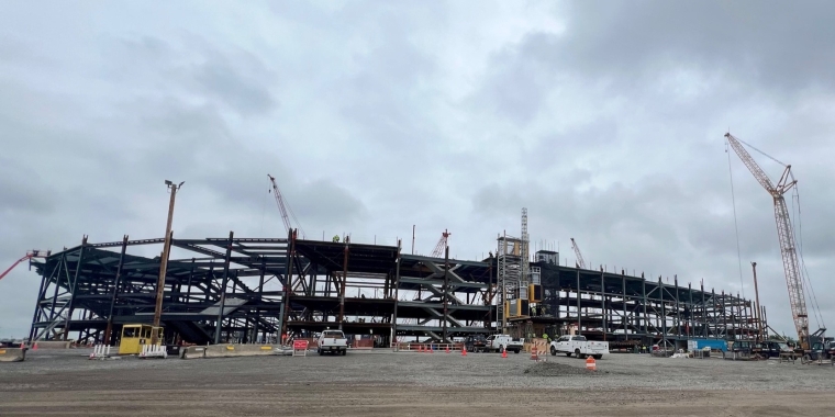 Construction of new Buffalo Bills stadium continues.