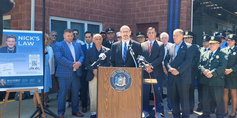 NYS Senator Dean Murray held press conference with fellow members of the NYS Senate and Assembly regarding the legislature to take up the "Nick's Law" legislation before the end of the year and pass it into law.  "Nicks Law" legislation was introduced in 2023 by Senator Murray and Assemblyman Smith because of the number of hit-and-runs incidences resulting in a death.  The legislation will increase the penalties for those convicted of leaving the scene of an accident involving a death.