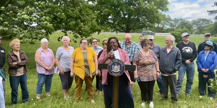 Senator Webb and Veterans for Peace Honor Phil Stanton with Tree Planting Memorial Service