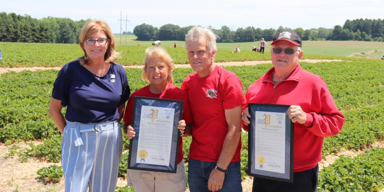 L-R: Sen. Helming, Brenda Moore, George Moore, Jack Moore (not pictured: Kathy Moore)