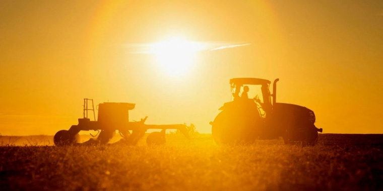 Tractor in a field.