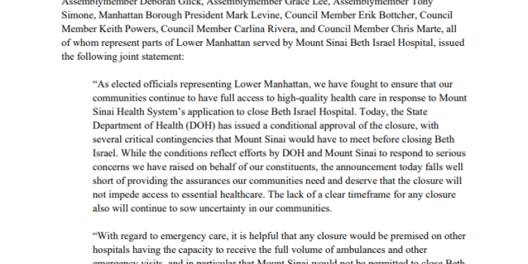 Screenshot of joint MSBI statement