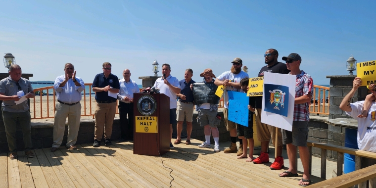 Sen. Borrello and Colleagues at a Press Conference 