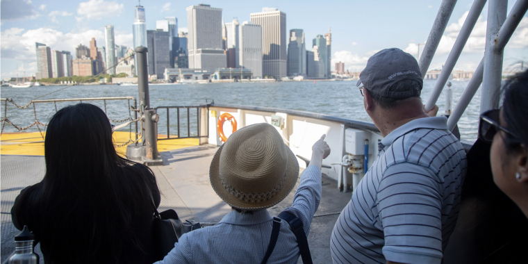 Riders on the ferry to Governors Island (John McCarten/NYC Council Media Unit)