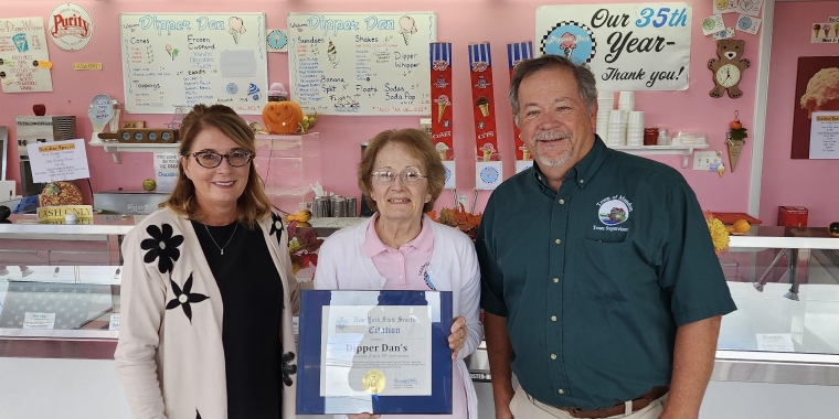 Senator Helming pictured with John Moffitt and Susan Connelly.