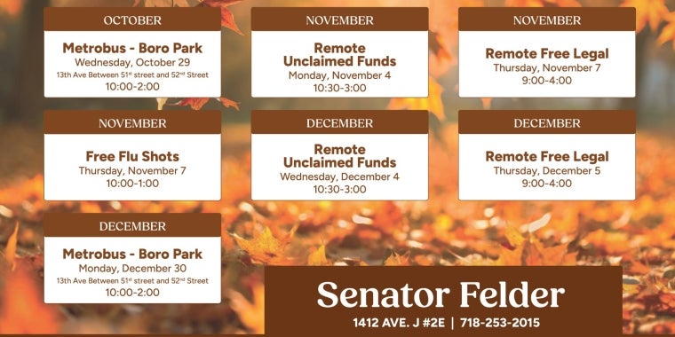 Senator Felder Free Event Calendar Free Events