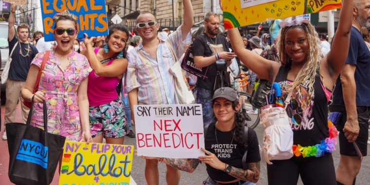 Protestors on the street in support of the Equal Rights Amendment.