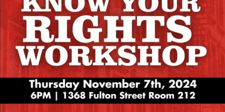 flyer for know your rights tenant workshop