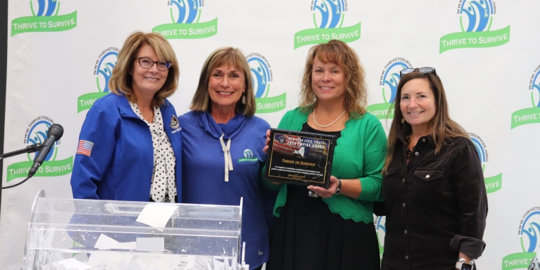 L-R: Senator Pam Helming, Roseann Moffe, Thrive to Survive Co-Founder, Pamela Venuti, Thrive to Survive Executive Director/Co-Founder,  Jennifer Harris, Thrive to Survive Associate Director/Co-Founder