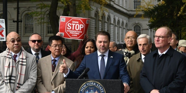 Senate Republican Leader Ortt with Senator-Elect Steve Chan and Senator Rob Rolison and community activists