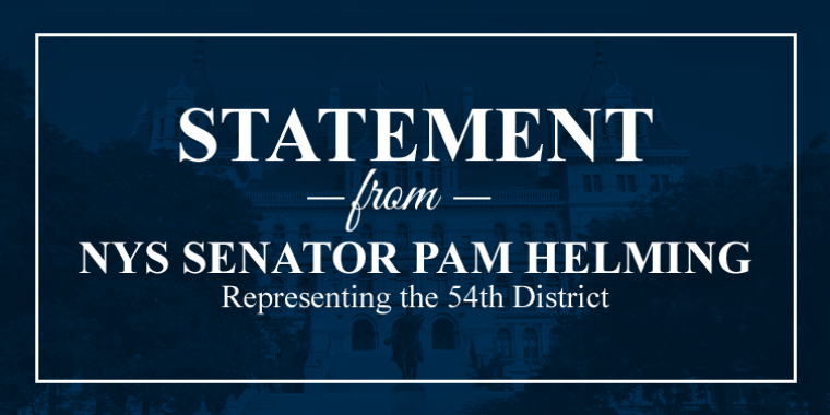 Statement from NYS Senator Pam Helming