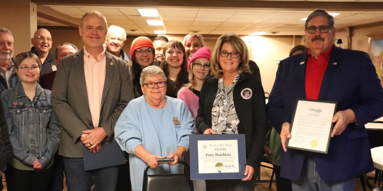 Senator Helming Presents Patty Hotchkiss with NYS Senate Commendation Award