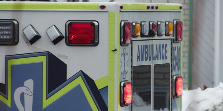 Photo of the side of an ambulance.