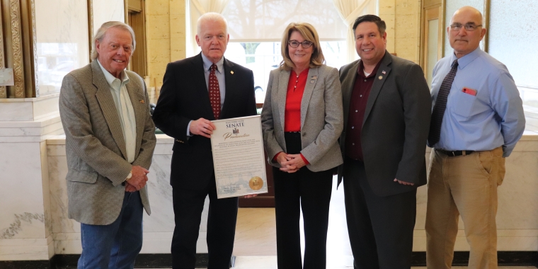 L-R: James Brady, Lyons Town Supervisor; Thomas Kime, LNB President/CEO; Sen. Helming; Assemblyman Brian Manktelow; Tony Verno, Chairman of the WC Board of Supervisors