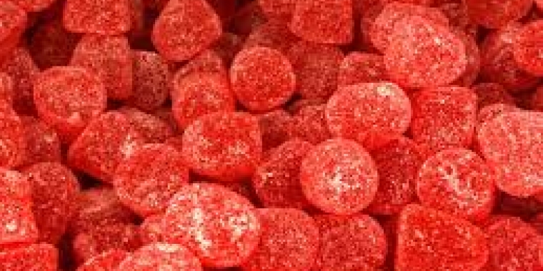 Photo of candies using red dye