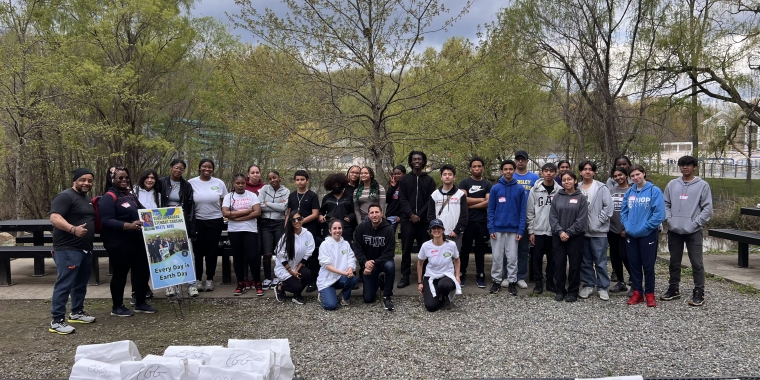 Majority Leader Stewart-Cousins sponsored a park cleanup event for nearly 50 youth and teens at Tibbetts Brook Park in Yonkers